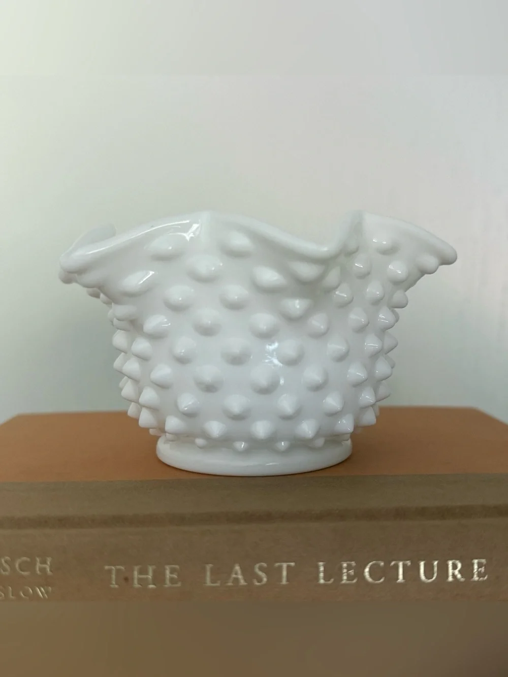 Vintage White Milk Glass Hobnail Bowl